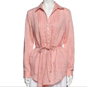 Lafayette 148 Linen Button-Up Top